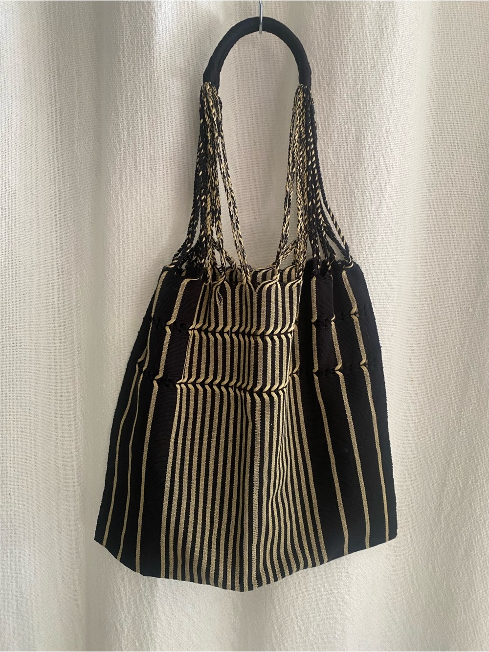 Mexican Handwoven Hammock Striped Tote Bag